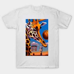 Giraffe And Basketball T-Shirt